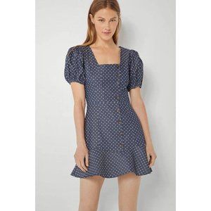 NWT BCBGMaxAzria Puff Sleeve Polka Dot Dress XS